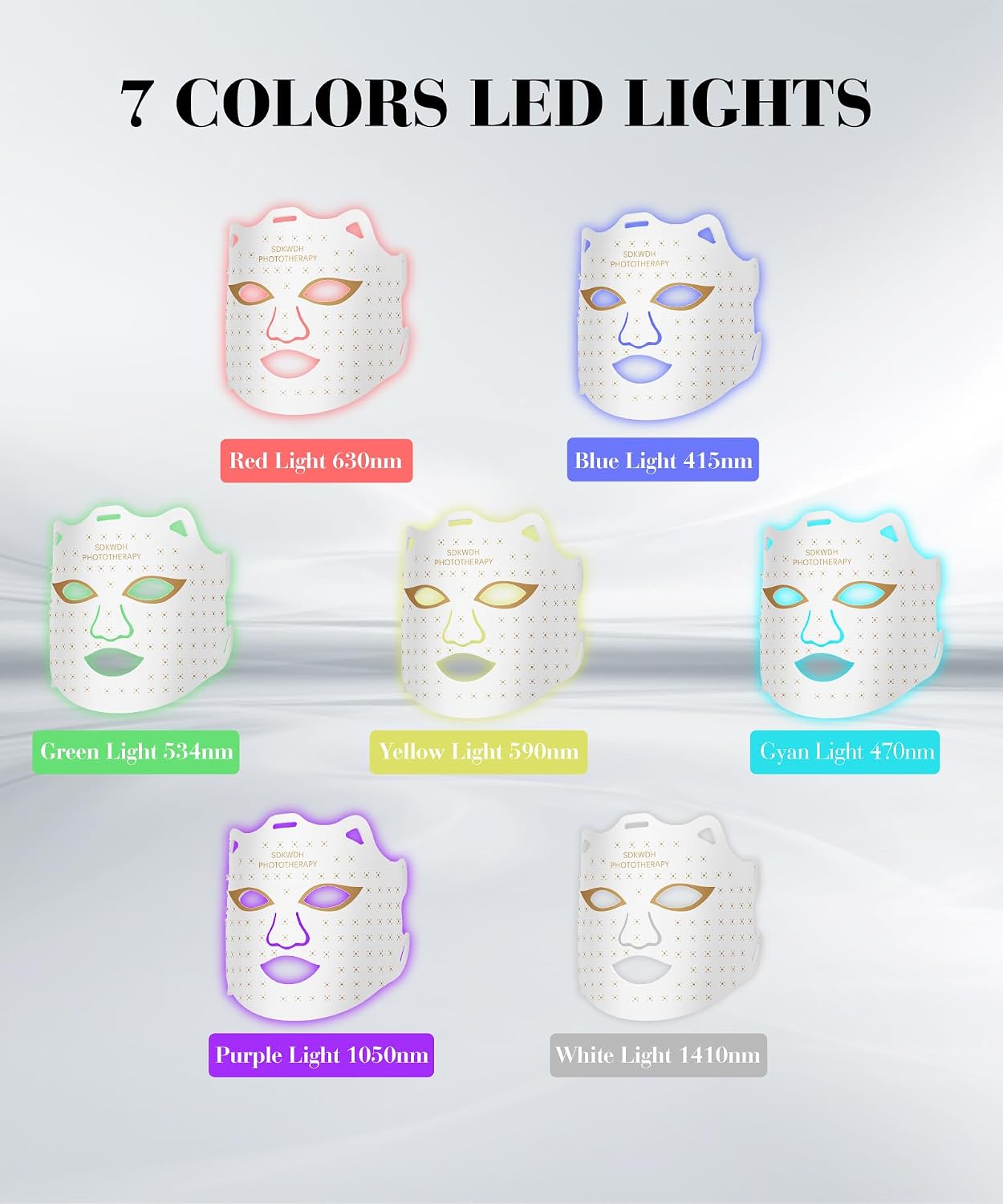 Detalle 2 de SDKWDH Red Light Therapy Mask 850nm