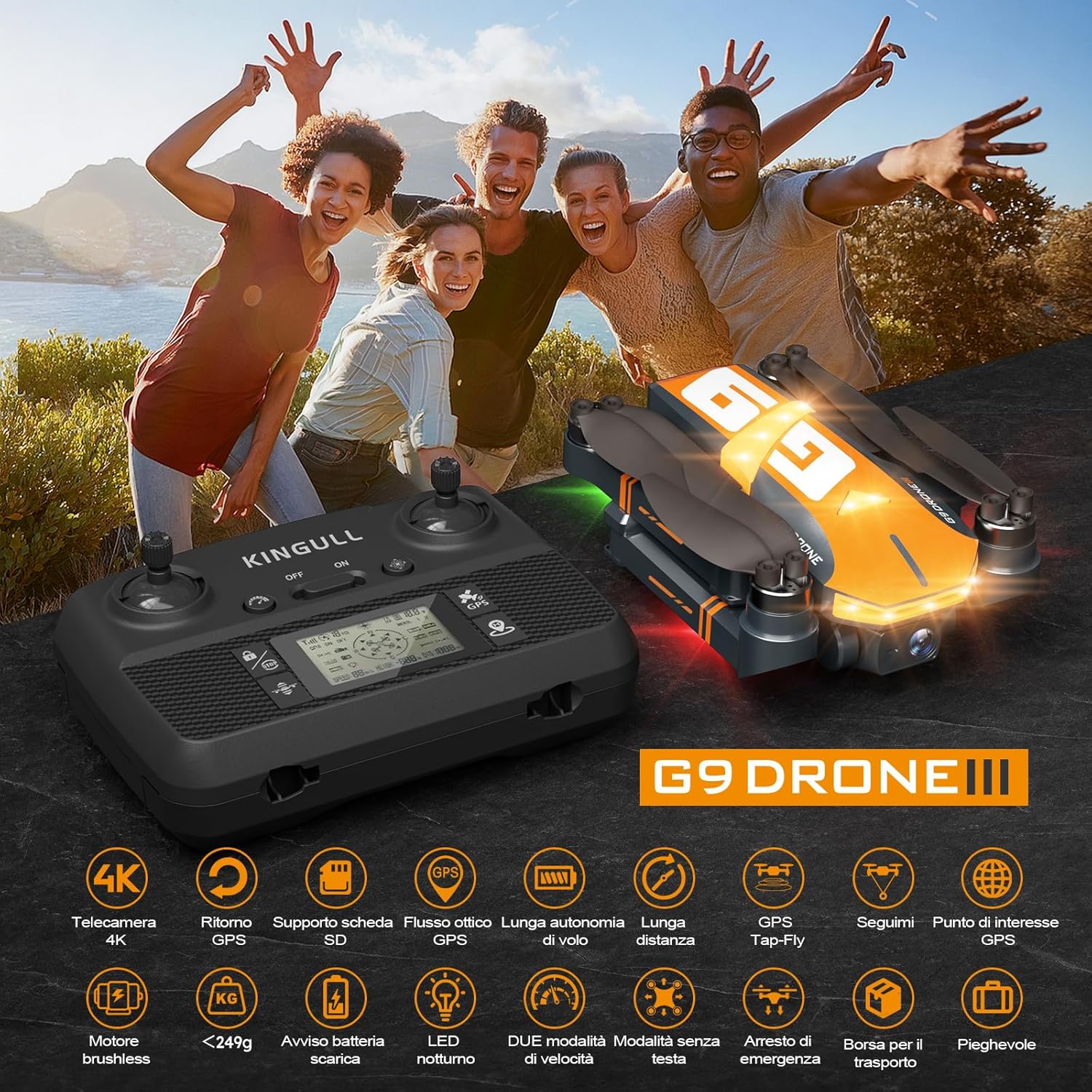 Detalle de G9 GPS Drone con Telecamera 4K: compatto, leggero e versatile per adulti e bambini