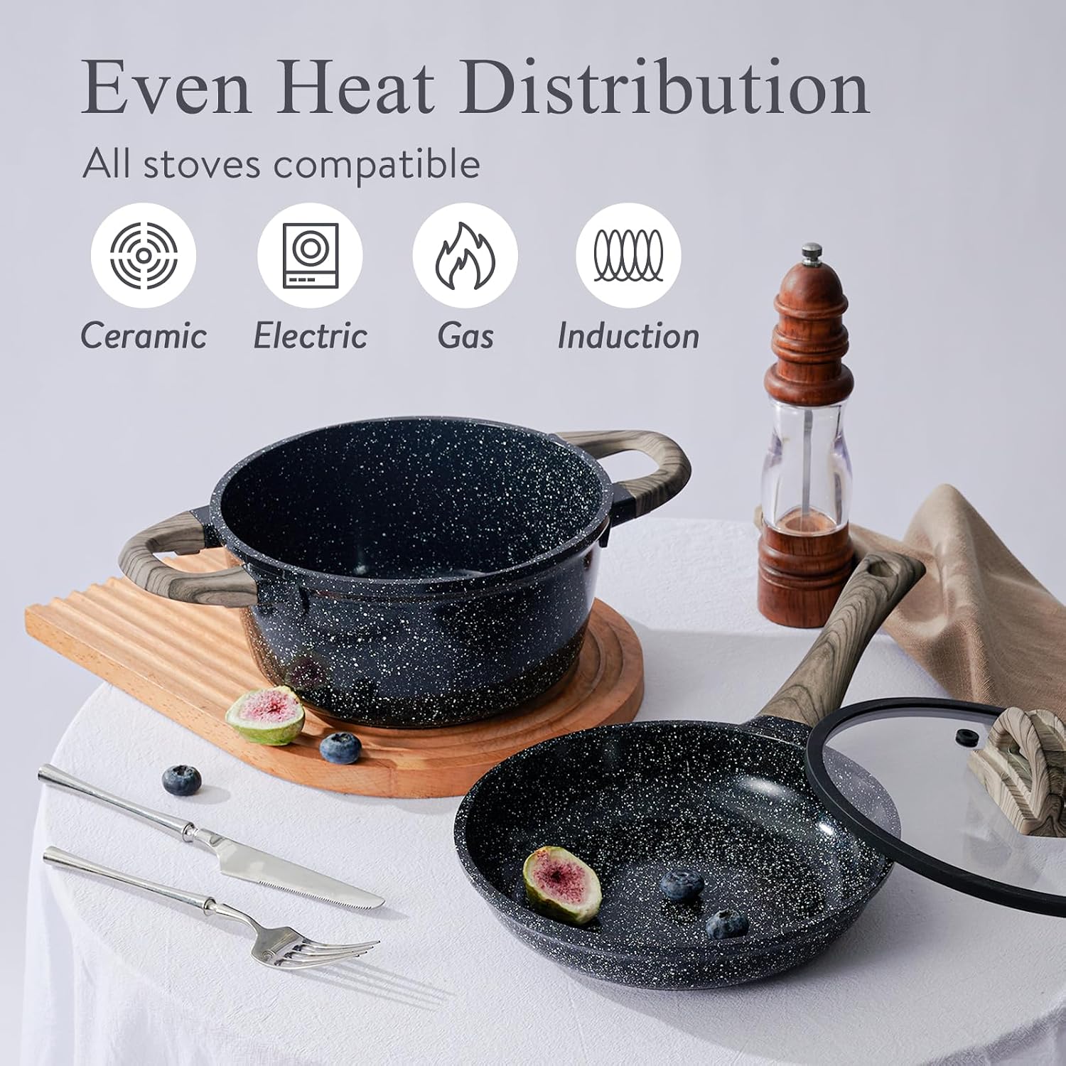 Detalle de USELUCK 22-Piece Ceramic Cookware