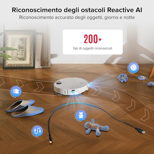 Detalle de Roborock Qrevo Curv 2 Pro: robot aspirapolvere lavapavimenti con LDS retrattile