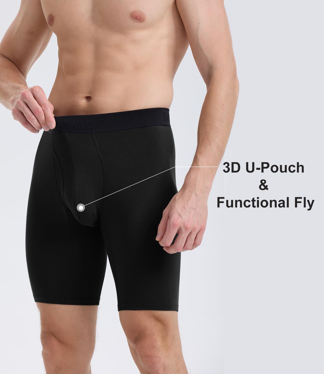Detalle de Bamboo Cool Men's Long-Leg Boxer Briefs, Bamboo Viscose