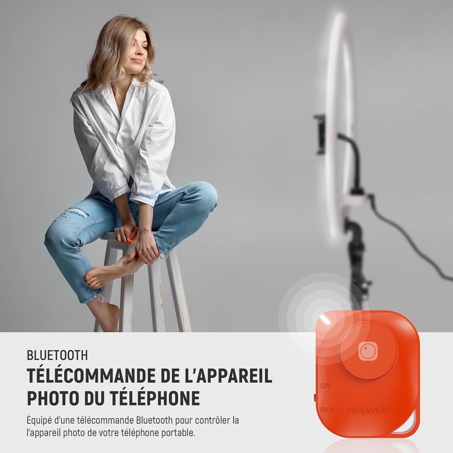 Thumbnail 5 de NEEWER RP18B Pro – Light Anneau 18" ultra fine avec trépied, contrôle Bluetooth via APP et obturateur à distance