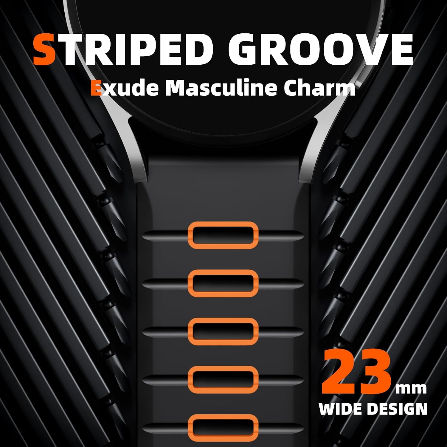 Detalle de CeMiKa 20mm Rugged Strap for Samsung Galaxy Watch Series (44mm/40mm) – Soft Silicone, Dual Colour