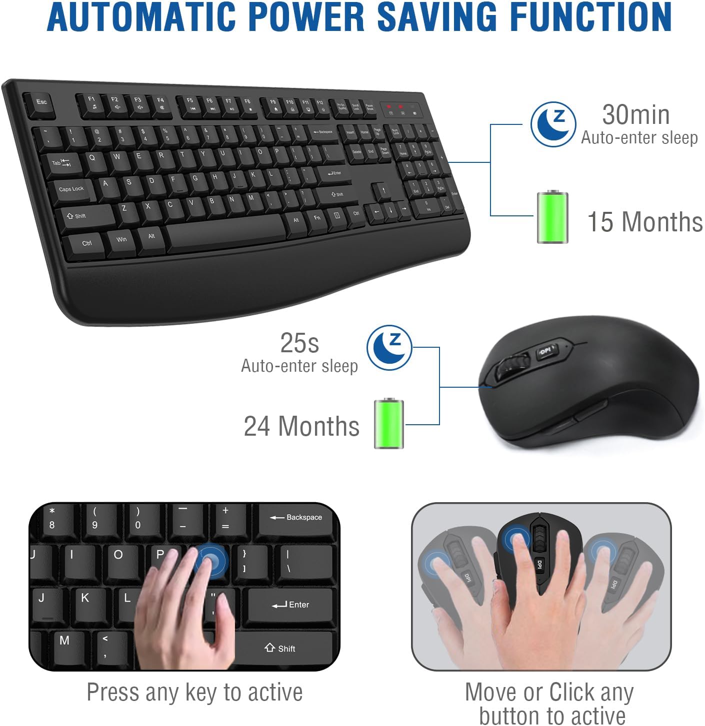 Detalle 2 de EDJO Wireless Keyboard Combo 2.4G