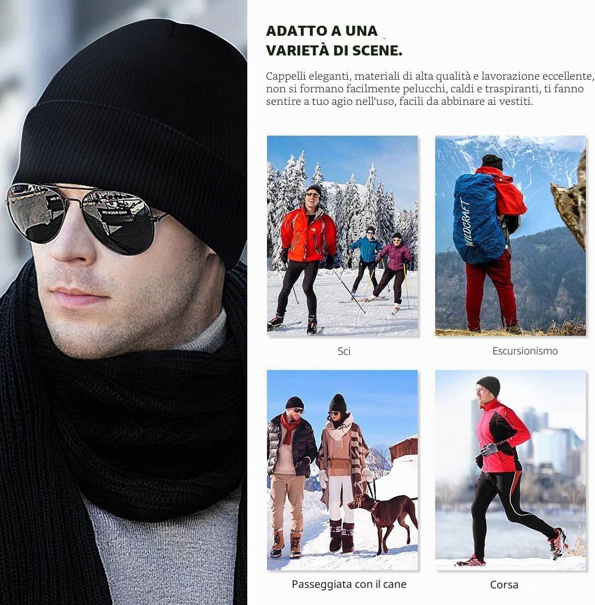 Thumbnail 5 de MOBIUSPHY Cappello Invernale Unisex Nero