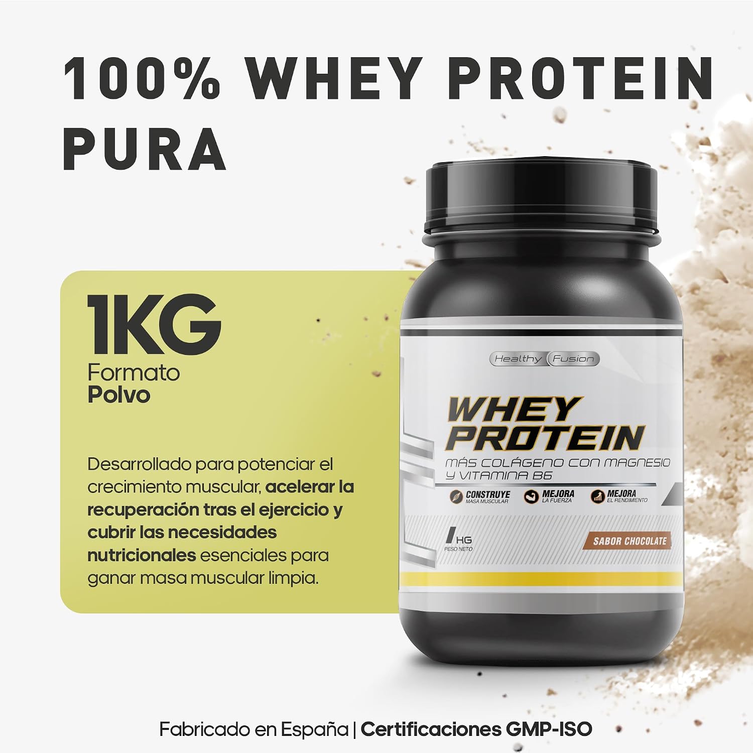 Detalle 2 de Whey Protein en Polvo 100% Pura 💪 1kg