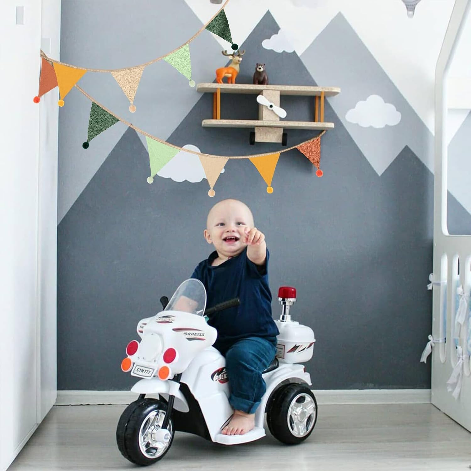 Thumbnail 6 de Zouwel Fabric Bunting Banner – Triangle Baby Bunting Garland (double-sided cotton, 2.6 m)