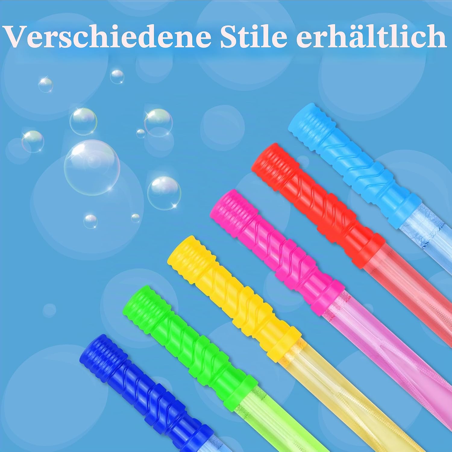 Thumbnail 1 de JOYIN 12er Seifenblasen-Set mit 4oz (118 ml) Stäben und 12ml Nachfülllösung – bunt gemischte Blasenstäbe