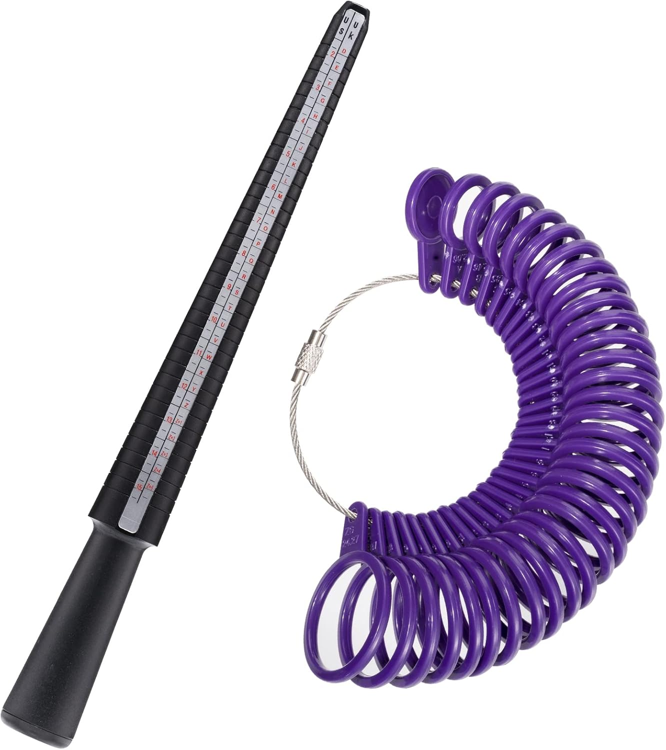 DoGeek Ring Sizer: metal steel ring measurement scales for UK sizes A-Z