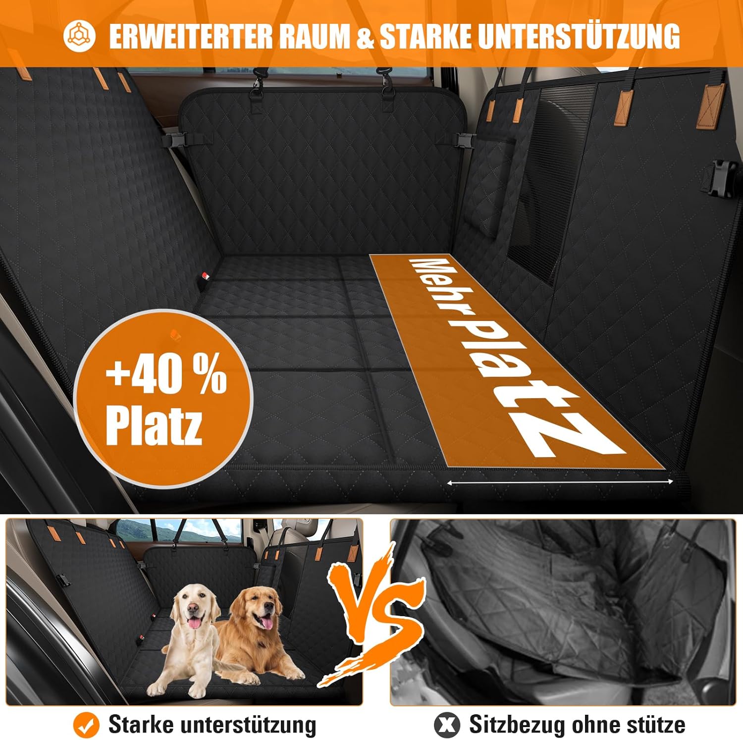 Detalle de BMaoBBo Hundedecke Rückbank 127×62 cm