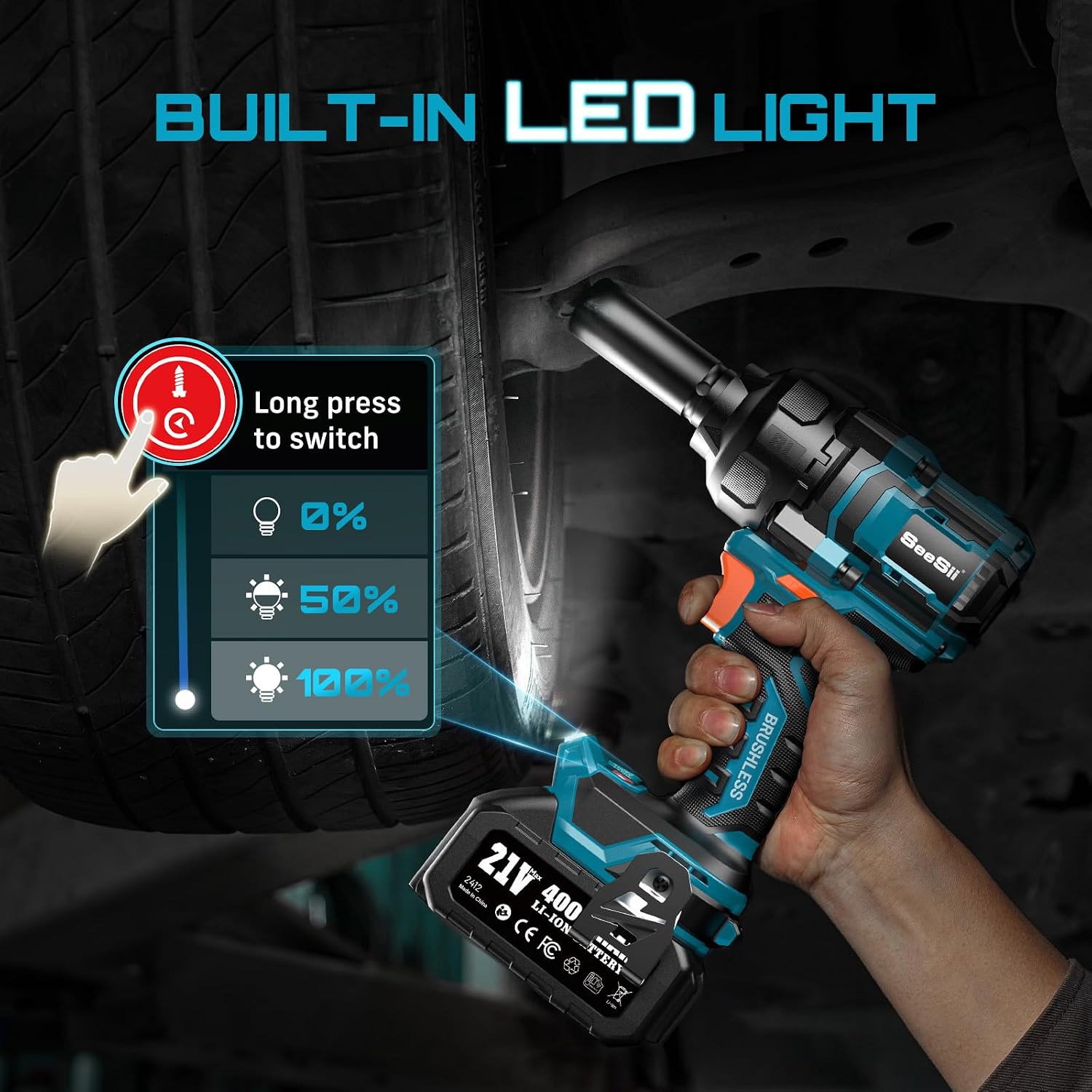 Thumbnail 5 de SEESII 886 Impact Wrench 886 ft-lb torque 21V