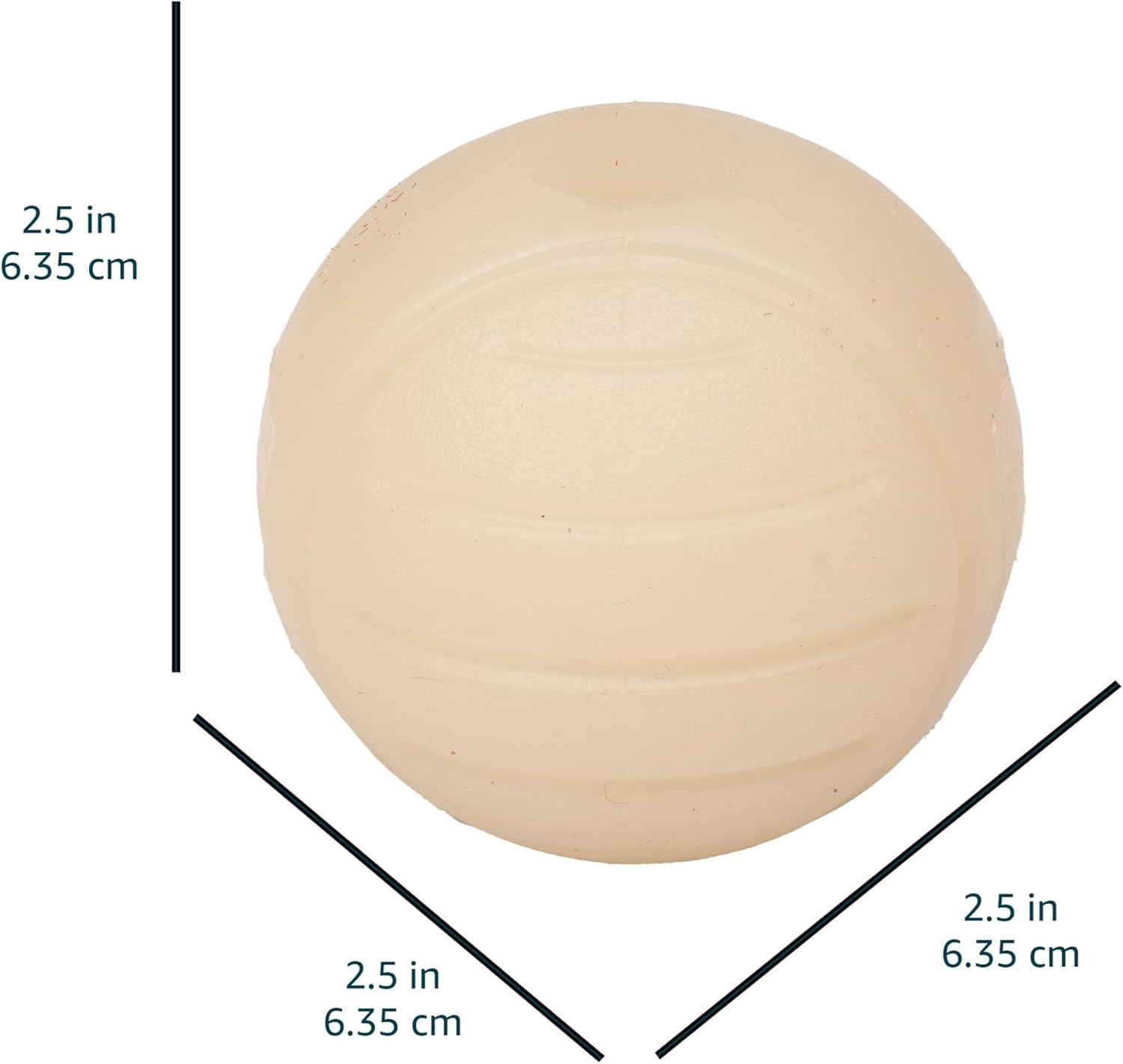 Detalle de Amazon Basics Glow-in-the-Dark Rubber Dog Toys – 3-Pack, 2.5 inches (Beige)