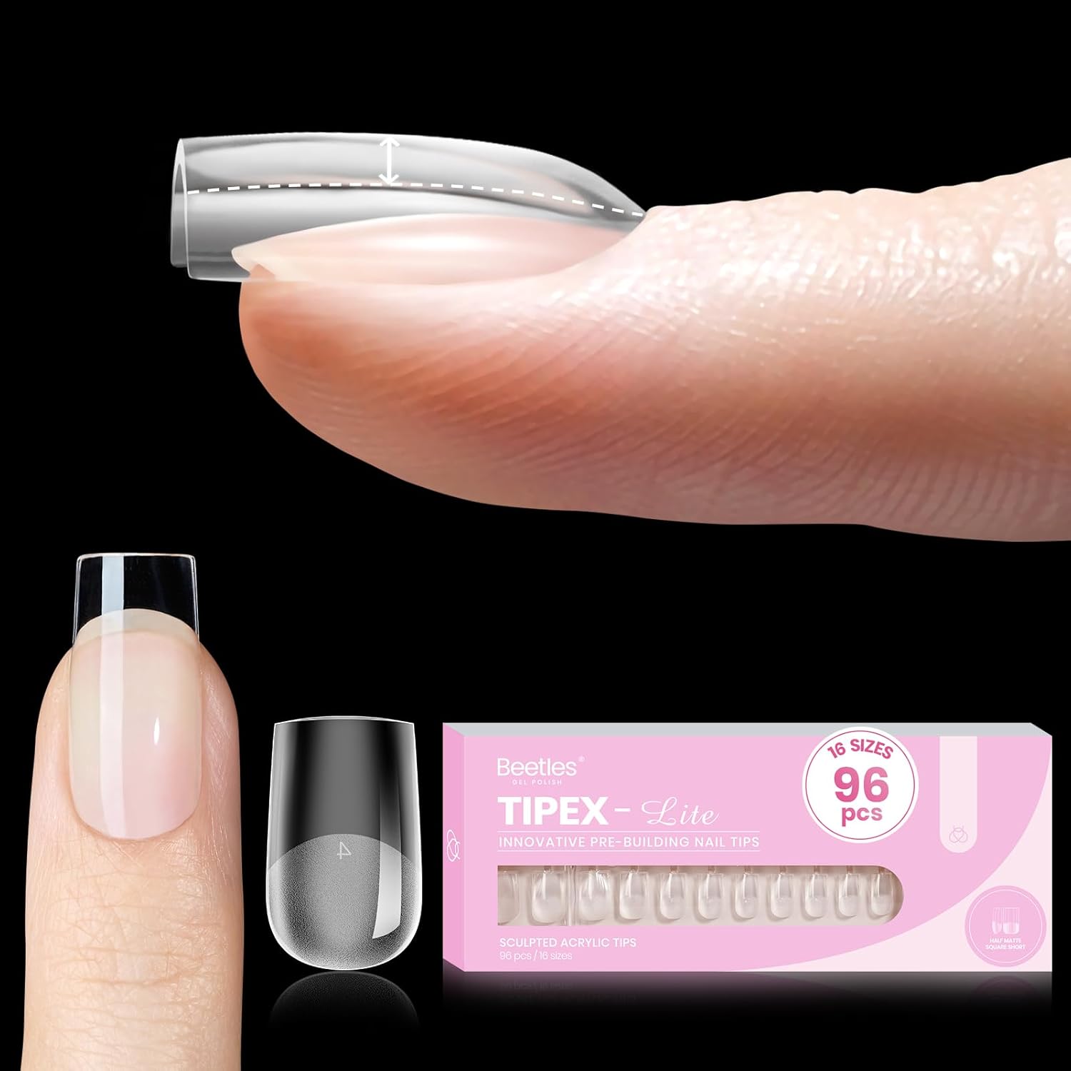 Detalle de Beetles Tipex Lite Nail Tips 96pcs ๐