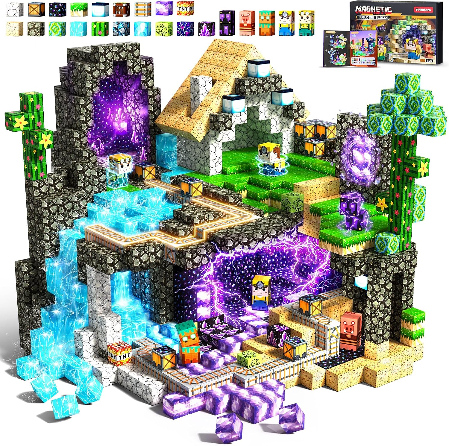 Detalle de Prinhero Costruzioni Magnetiche per Bambini - 150 Pezzi