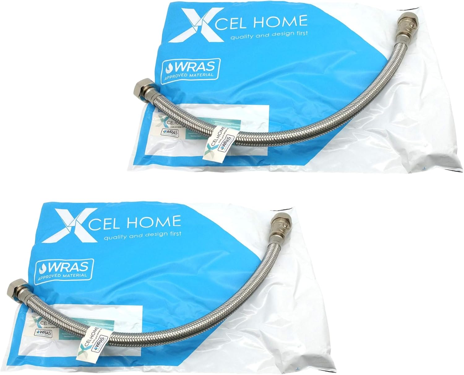 Detalle de Xcel Home 2x WRAS Approved 400mm 15mm Compression with Isolation Valve x 1/2" Flexible Pipe Connectors