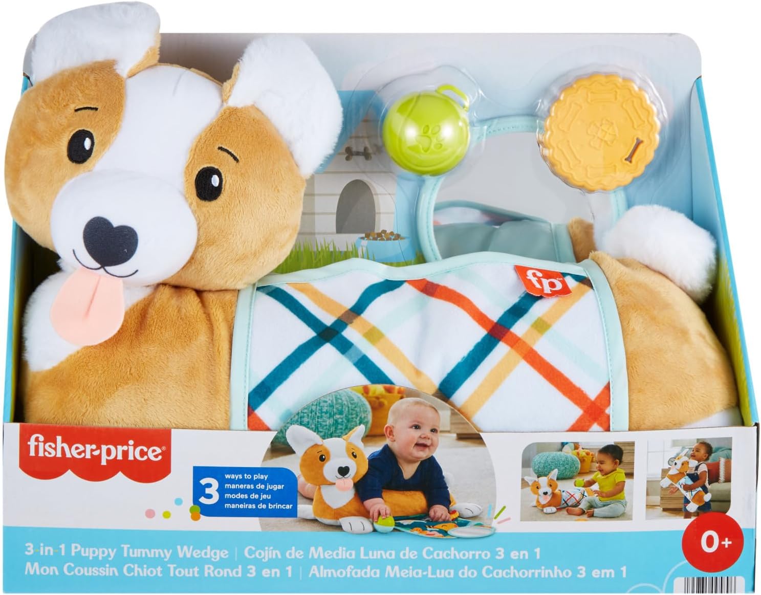 Thumbnail 6 de Fisher-Price Cuscino Corgi Tummy Time 3 in 1 – supporto multifunctionale per Neonati (HJW10)