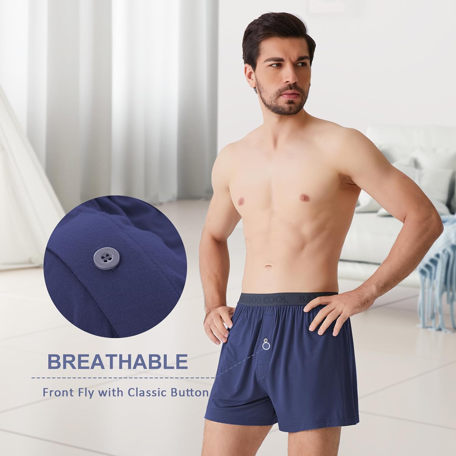 Detalle 2 de Bamboo Cool Mens Boxer Shorts 5-Pack