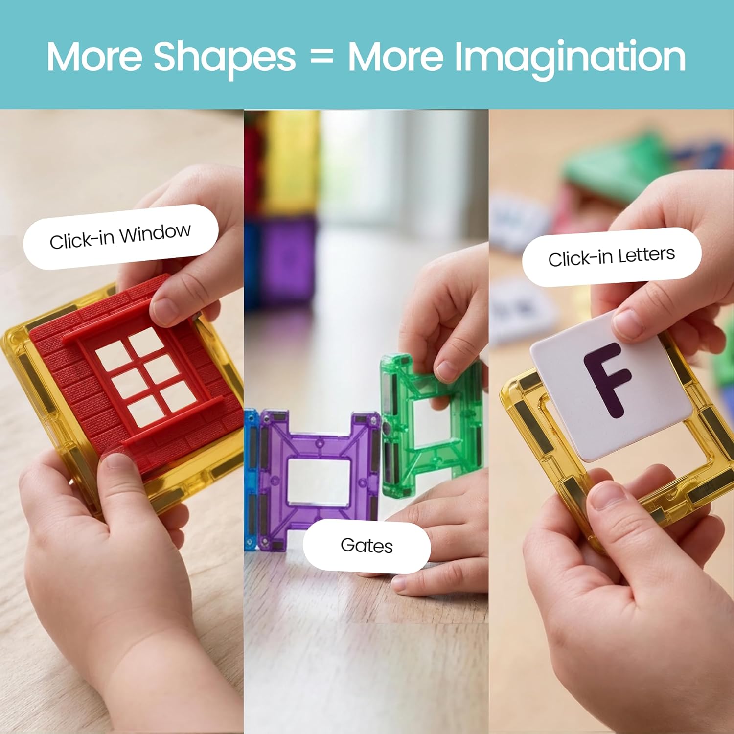 Thumbnail 1 de Playmags Magnetische Bausteine Classic Set mit 100 Teilen (inkl. Clickins-Zubehör)