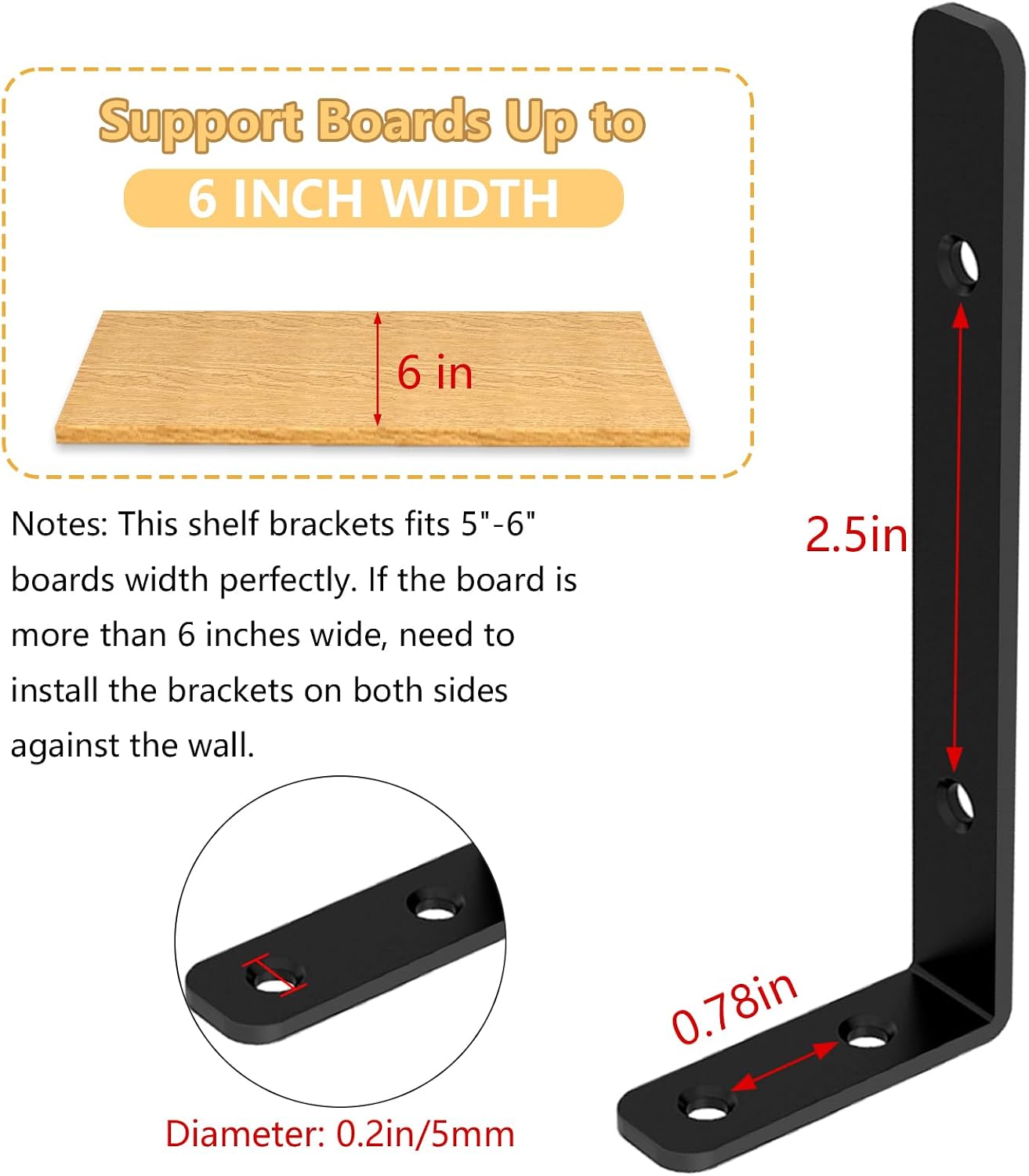 Thumbnail 3 de LSK L Brackets, 5 × 2 in