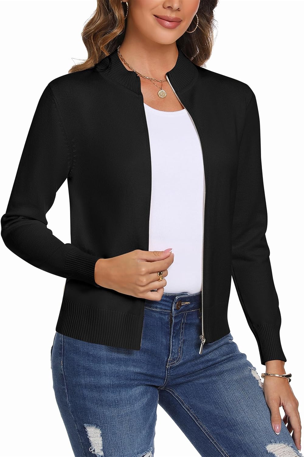 Detalle 2 de Totatuit zip-up knit sweater cardigan