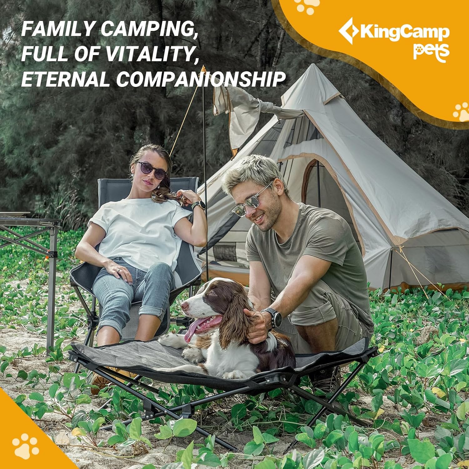 Thumbnail 5 de KingCamp Raised Dog Bed Outdoor & Indoor (Foldable, Removable Mat) – M up to 60kg