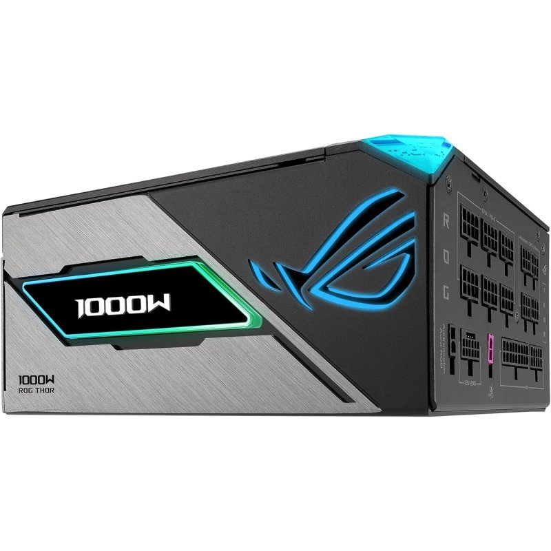 Detalle de ASUS ROG Thor 1000P3: fuente de alimentación modular ATX 3.1 1000W 80 Plus Platinum con GPU-First y pantalla OLED