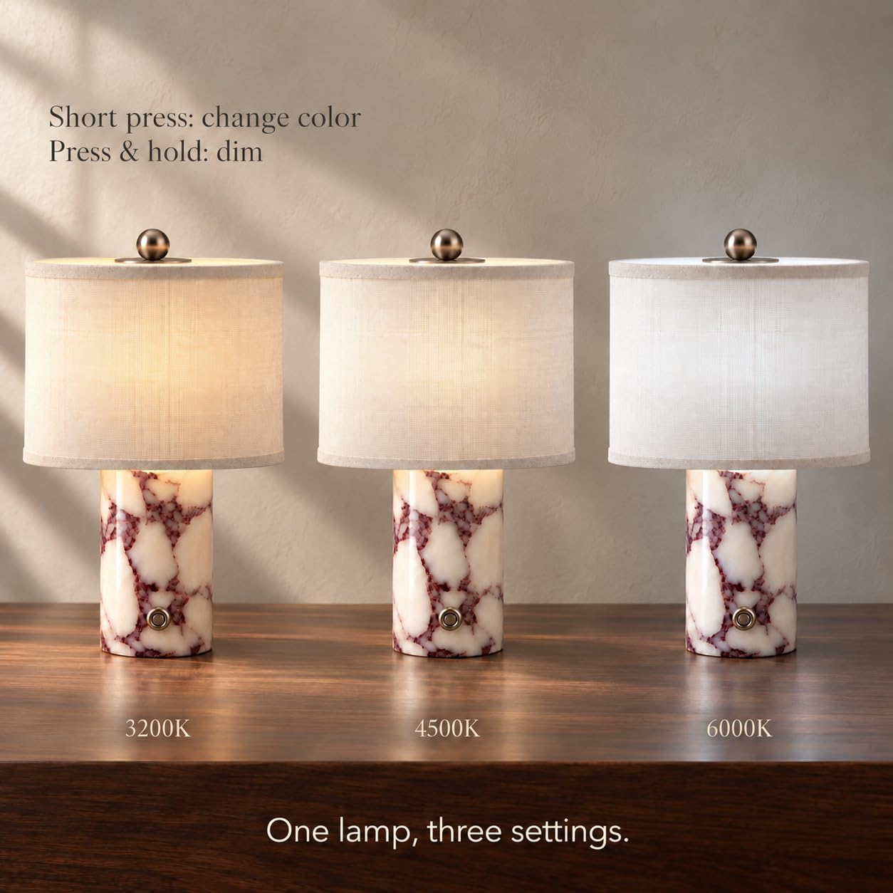 Thumbnail 6 de BBRRZ Marble Table Lamp, Calacatta Viola