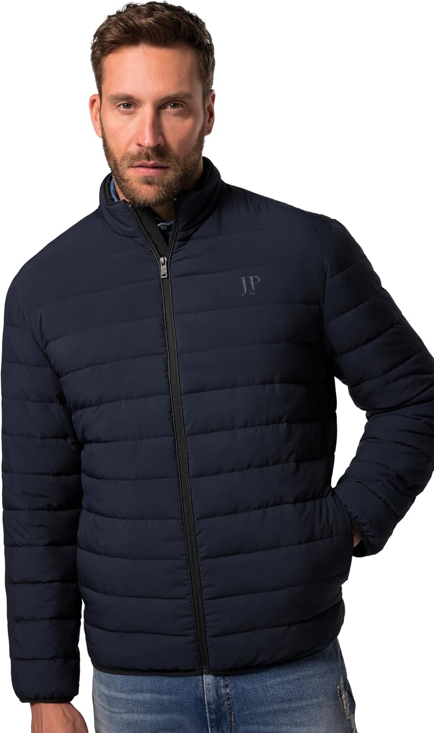 Detalle 1 de Veste matelassée JP 1880 pour hommes grandes tailles jusqu'au 8XL – Duvet technique, col montant