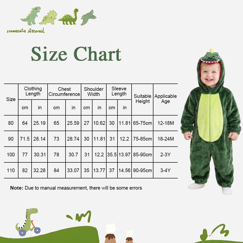 Detalle 2 de Alaoo uniseks babyromper als dinosaurus-kostuum met capuchon voor de winter