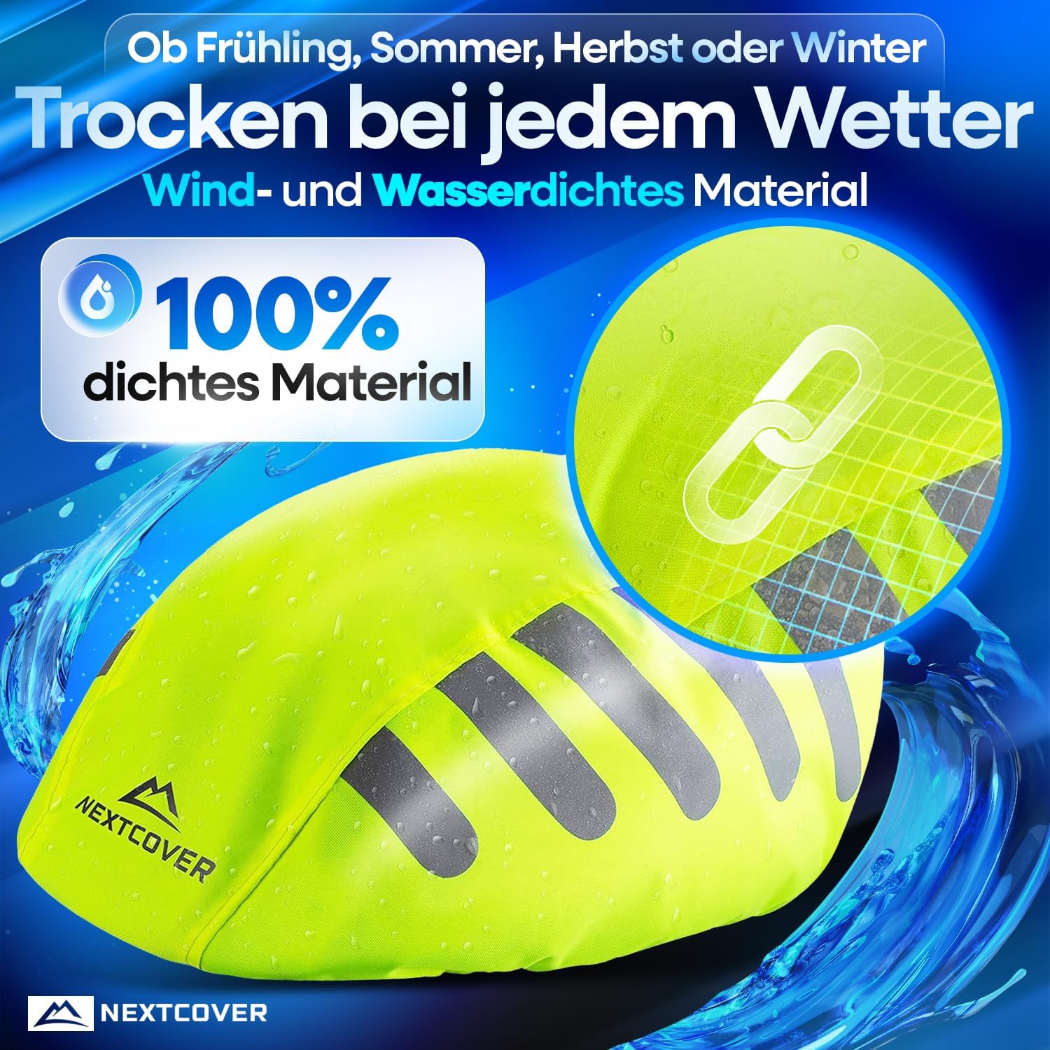 Detalle 2 de Nextcover Universal Fahrradhelm Regenschutz 150D