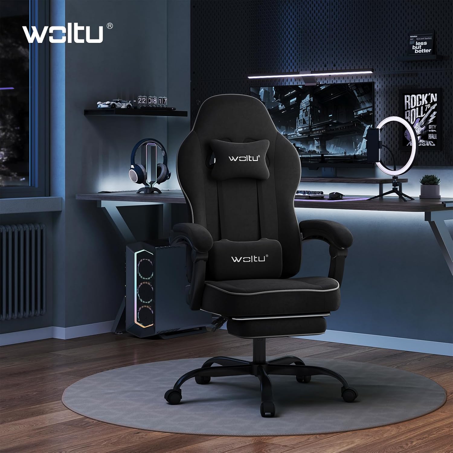 Thumbnail 1 de WOLTU Gaming Stuhl Stoff 150 kg Ergonomisch