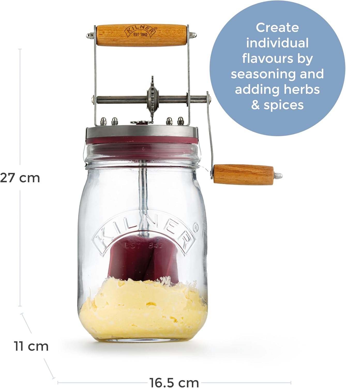 Thumbnail 4 de Kilner butter churner set 1L glass jar