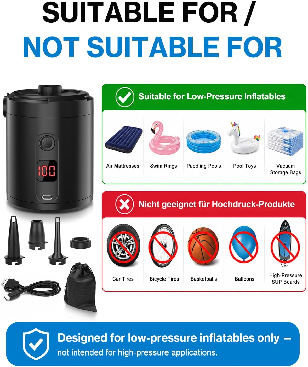 Thumbnail 4 de Lytool Electric Air Pump: Portable 4 KPa Rechargeable Mini Pump with LED Display