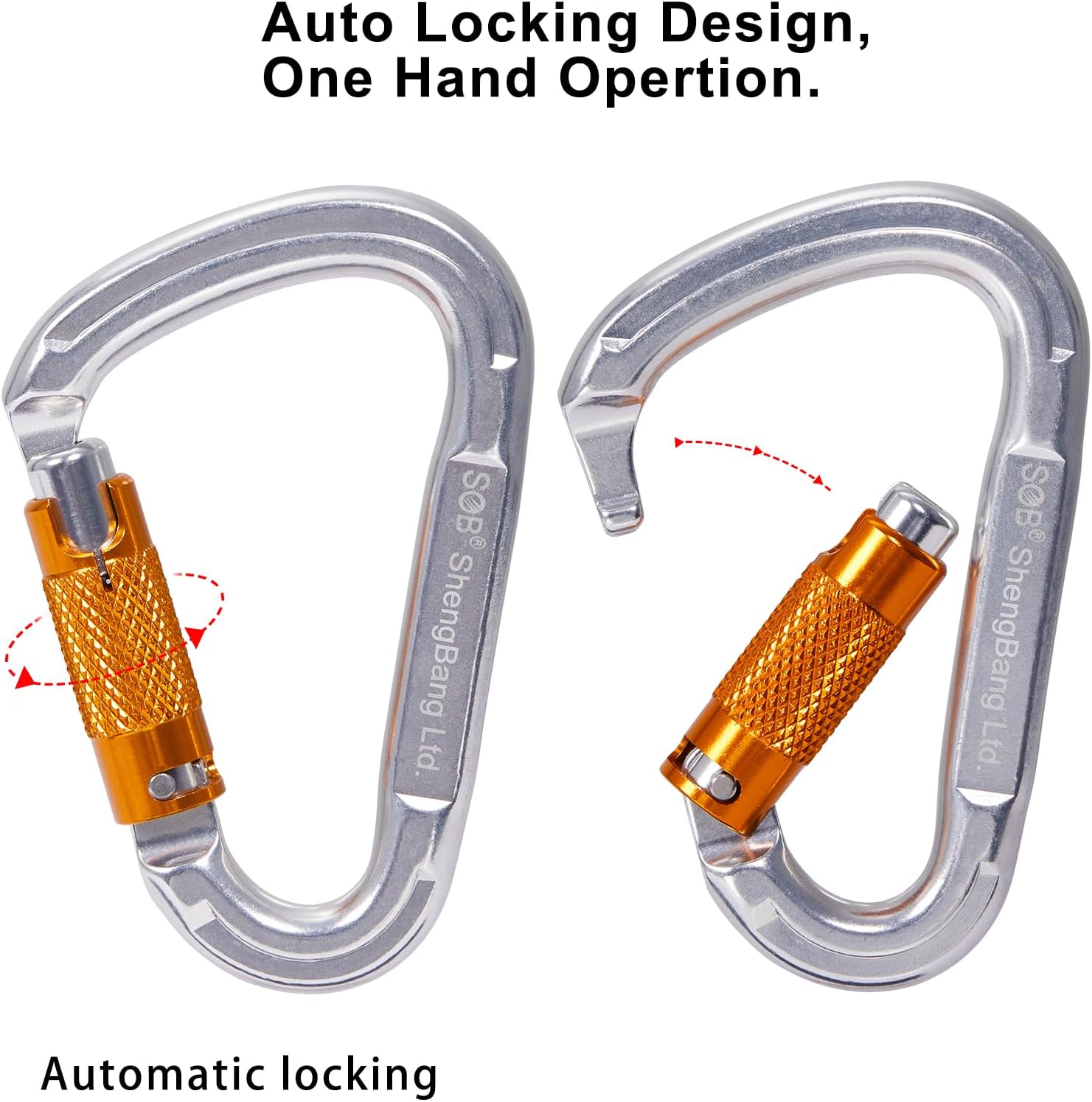 Thumbnail 3 de Locking Climbing Carabiner, 8mm Screw Gate