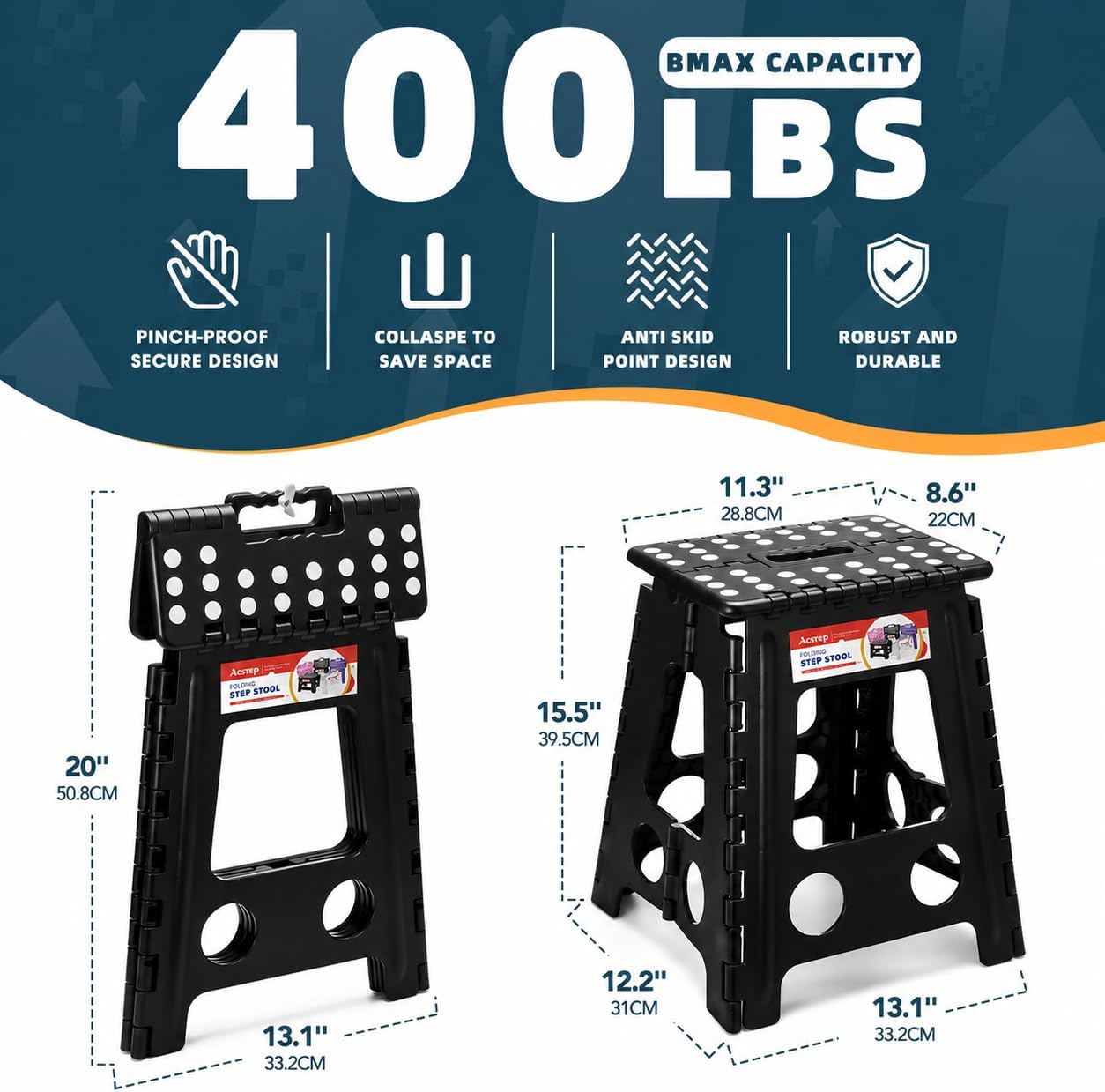 Detalle 2 de ACSTEP Folding Step Stool, 16 Inch