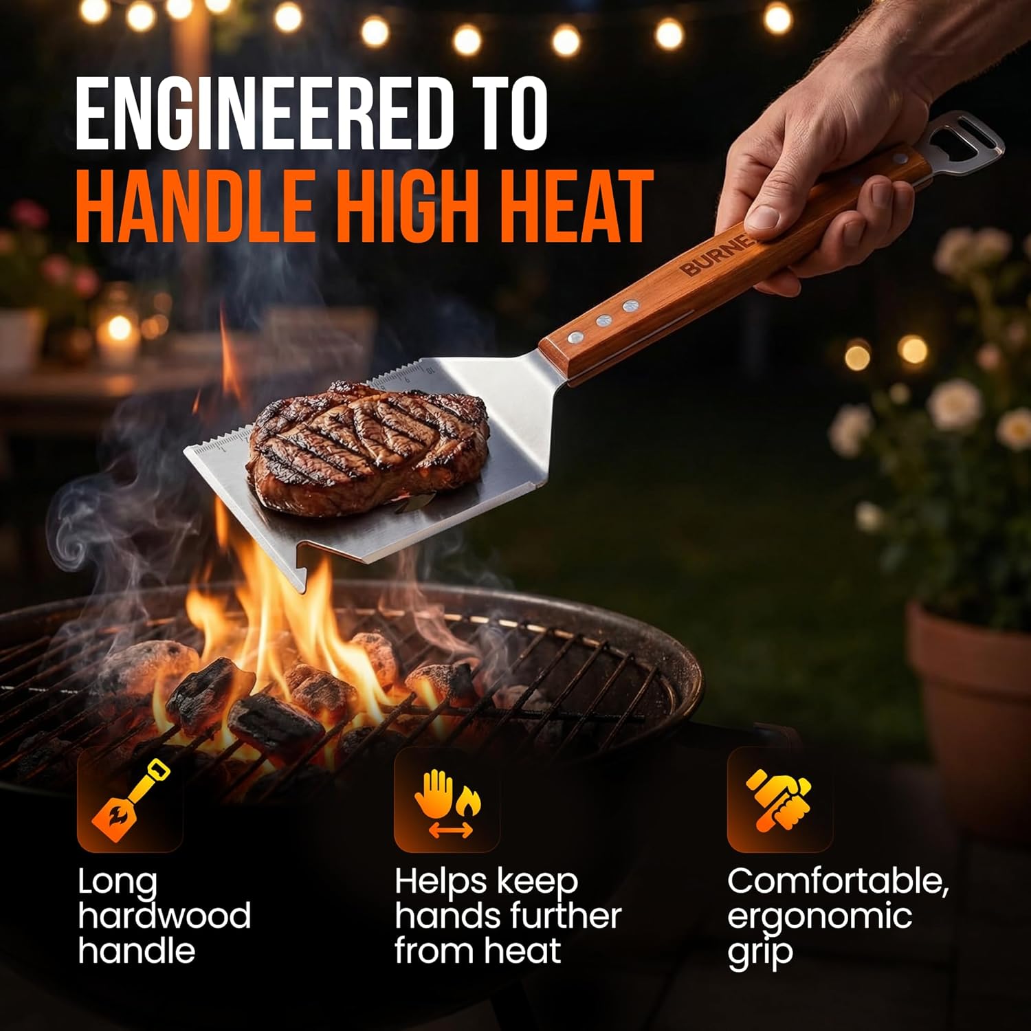 Thumbnail 3 de Burnex Ultimate 9 in 1 Multifunction Spatula Tool (stainless steel BBQ spatula with grill scraper)