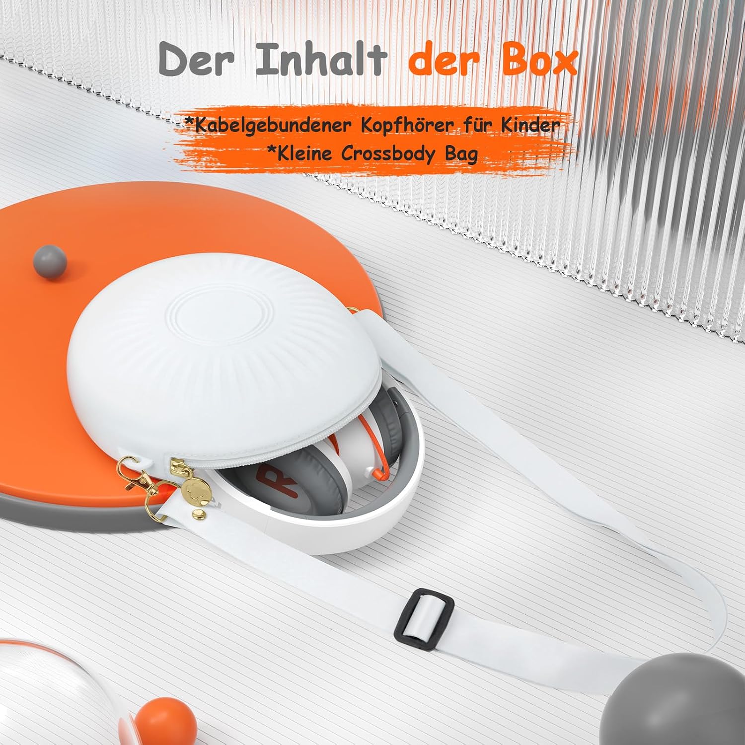 Detalle 2 de TONOSHARK Kinder-Kopfhörer mit Kabel, klappbar & Mikrofon inkl. Gehörschutz (85/94 dB) – für Homeschooling & Unterricht (weiß)
