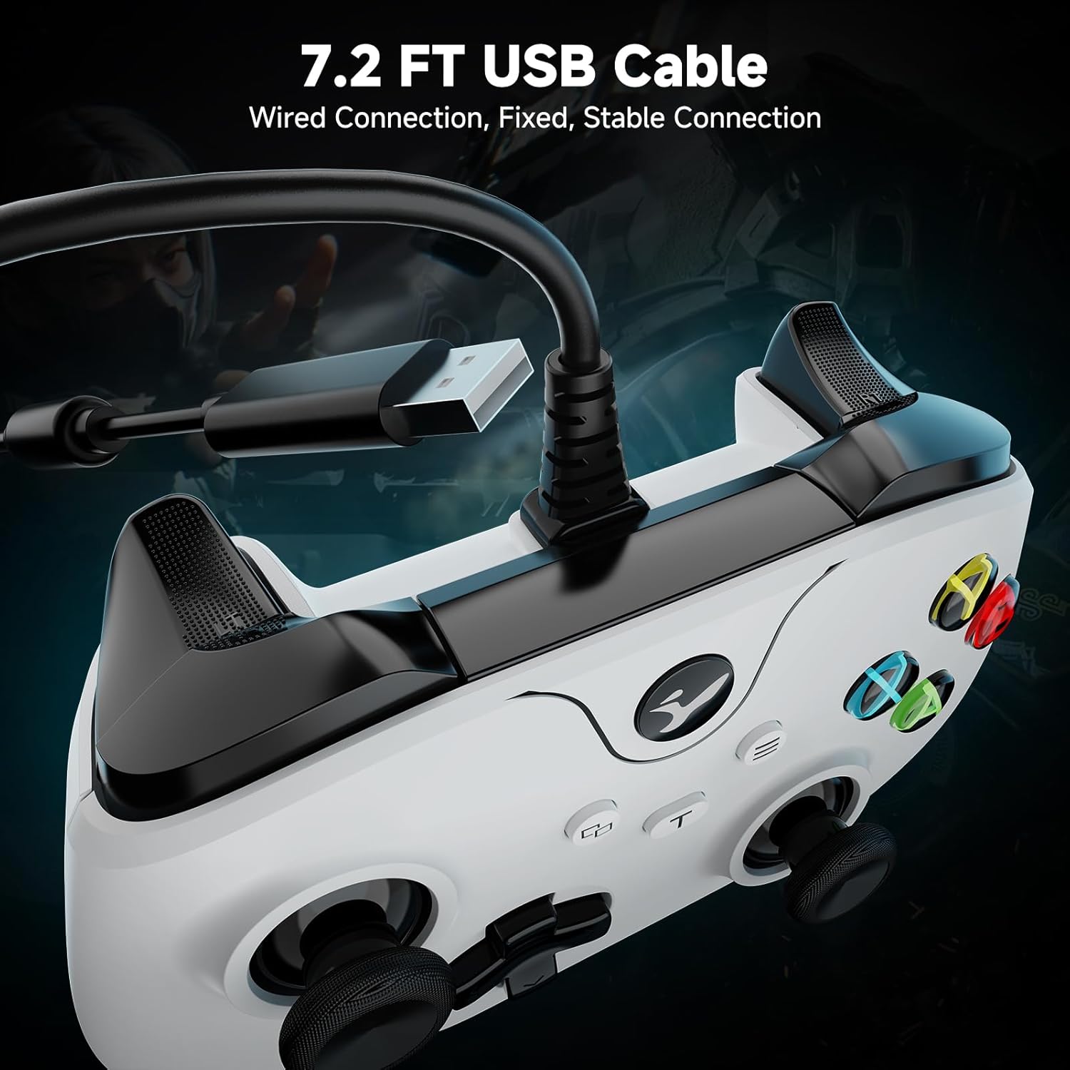 Detalle 2 de YCCTEAM Wired Controller for Xbox One – Reliable wired gamepad with 3.5mm jack