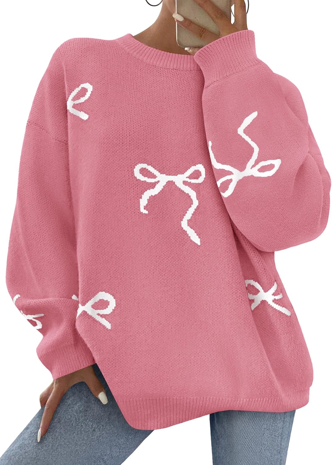 Thumbnail 6 de PRETTYGARDEN Oversized Bow Knit Sweater S–XL