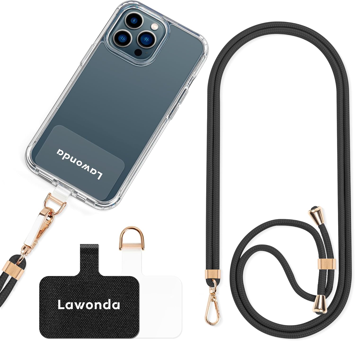 Thumbnail 6 de Lawonda Crossbody Phone Lanyard & Wrist Strap with 2 Phone Tabs – Universal, Adjustable Nylon Neck Strap