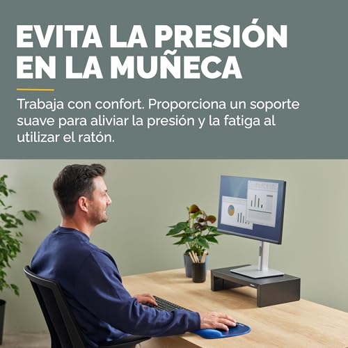 Detalle de Fellowes Alfombrilla para ratón con reposamuñecas Everyday: ergonómica, duradera y con base antideslizante