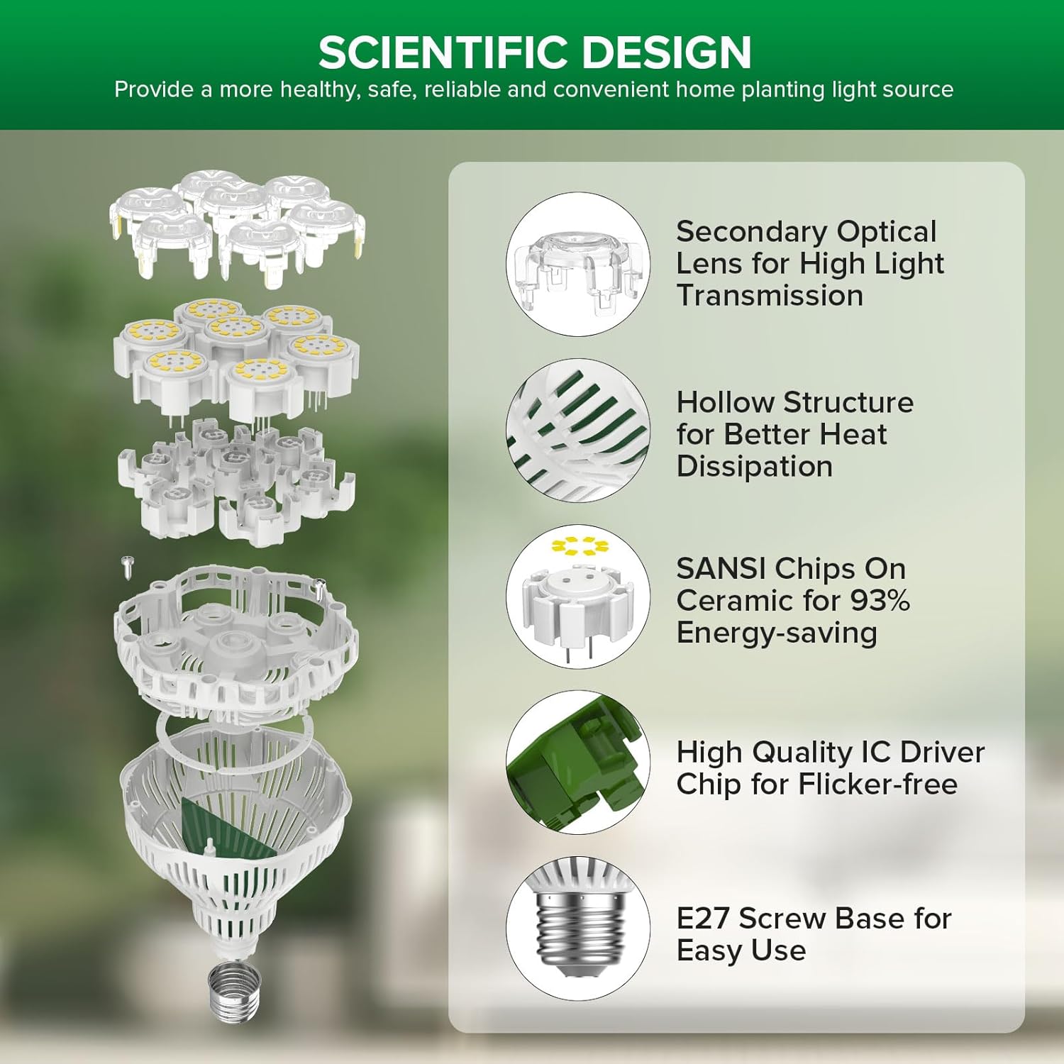 Thumbnail 5 de SANSI Lampada LED per piante 40W da interno con treppiede, dimmer e telecomando (E27, 4000K)