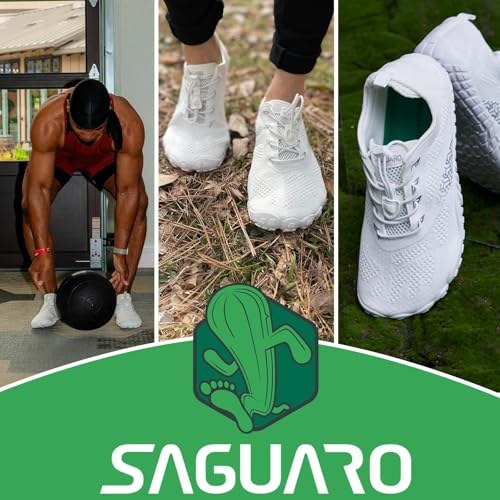 Thumbnail 1 de SAGUARO Minimalistas Zapatillas de Trail Running Unisex: ligeras, transpirables y descalzas (Blanco, 49 EU)
