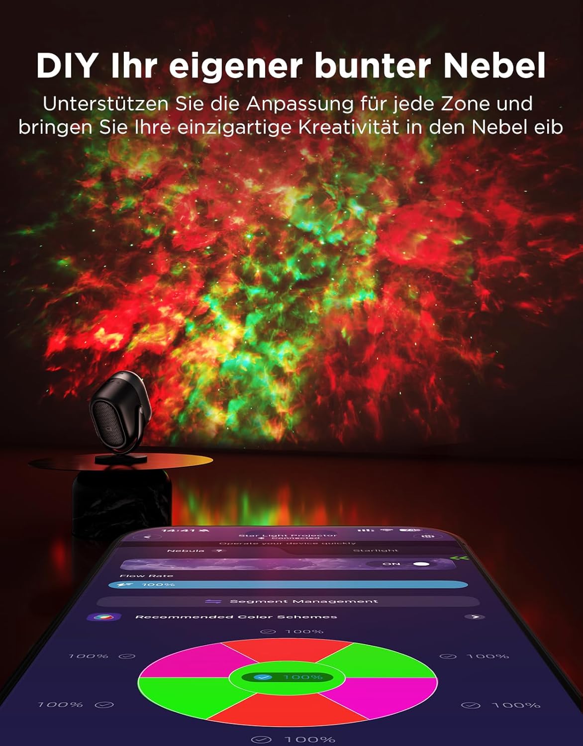 Thumbnail 2 de Govee Nebel Sternenhimmel Projektor LED, RGBW 7-Zonen DIY Sternenlicht Projektor mit 50+ Szenen, Matter & Alexa Kompatibel, Smart Timer & 18 White Noises für Kinderzimmer, Schlafzimmer Deko
Govee Nebel Sternenhimmel Projektor LED, RGBW 7-Zo…