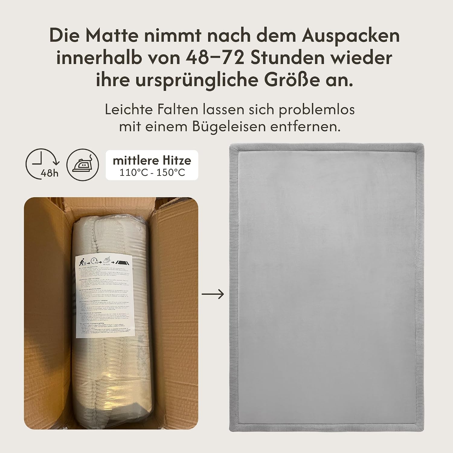 Thumbnail 4 de Hakuna Matte Wolkenweiche Spielmatte Baby 280x200x2,5cm Grau – rutschfeste Tatami-Matte mit drei Schichten