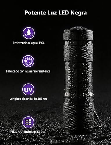 Thumbnail 5 de Lighting EVER Lepro Linterna UV 395nm 📷