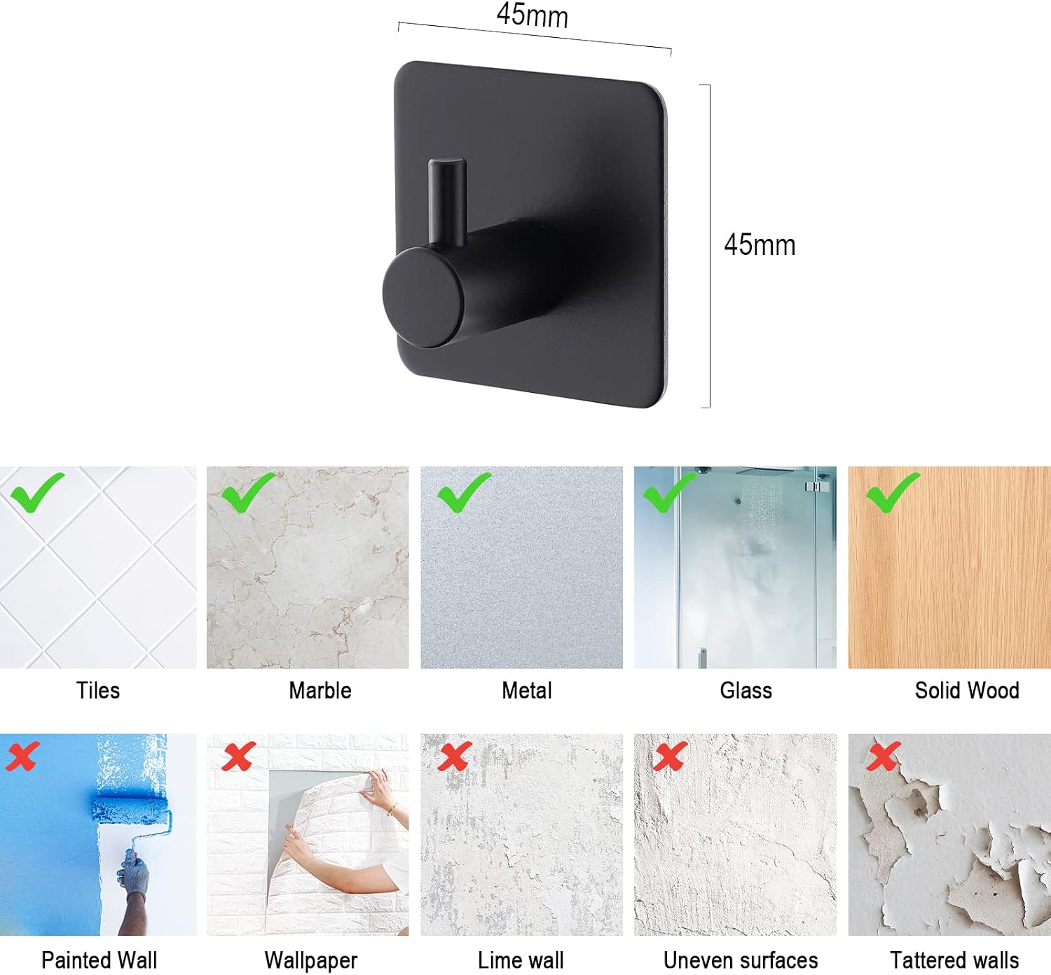 Detalle 2 de BillyBath Ganci Adesivi Bagno Cucina 4 pezzi