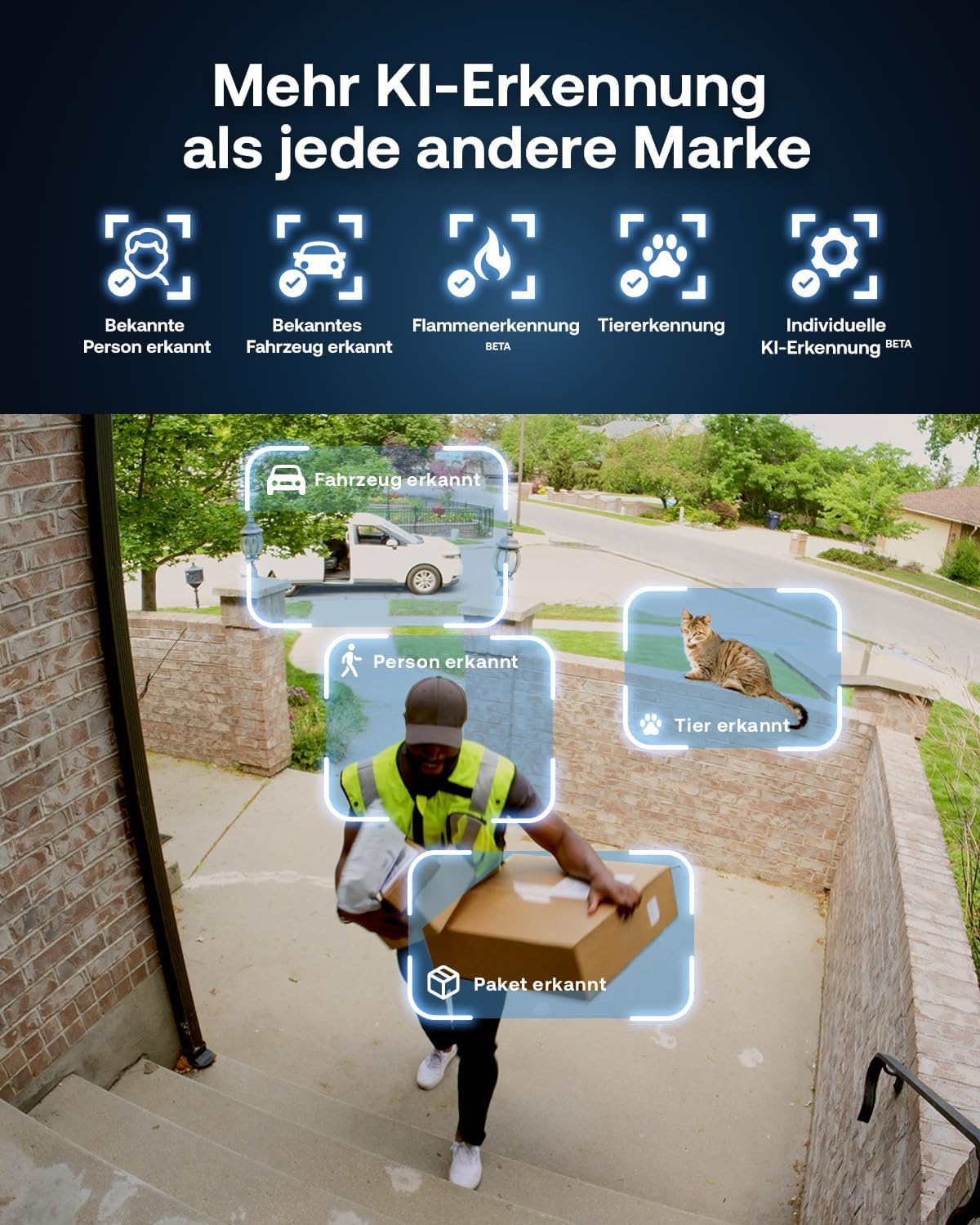 Detalle de Arlo Ultra 3 Außen-WLAN-Überwachungskamera (kabellos) – 4K, KI-Erkennung, Auto-Tracking, Farb-Nachtsicht, Zwei-Wege-Audio, lokaler Speicher, 4 Kameras mit Smarthub