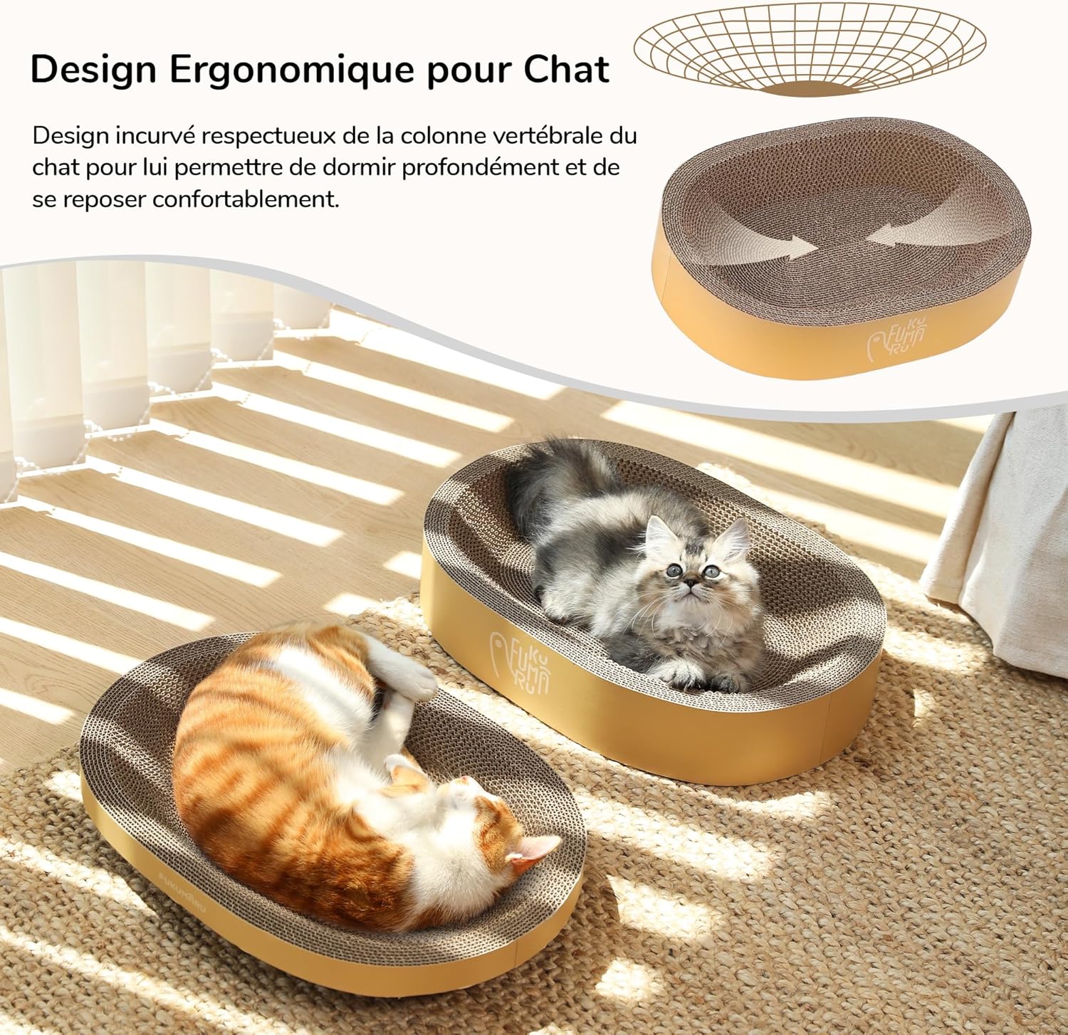 Thumbnail 2 de FUKUMARU Griffoirs pour chats – set 4 en 1 en carton (lot de 3)