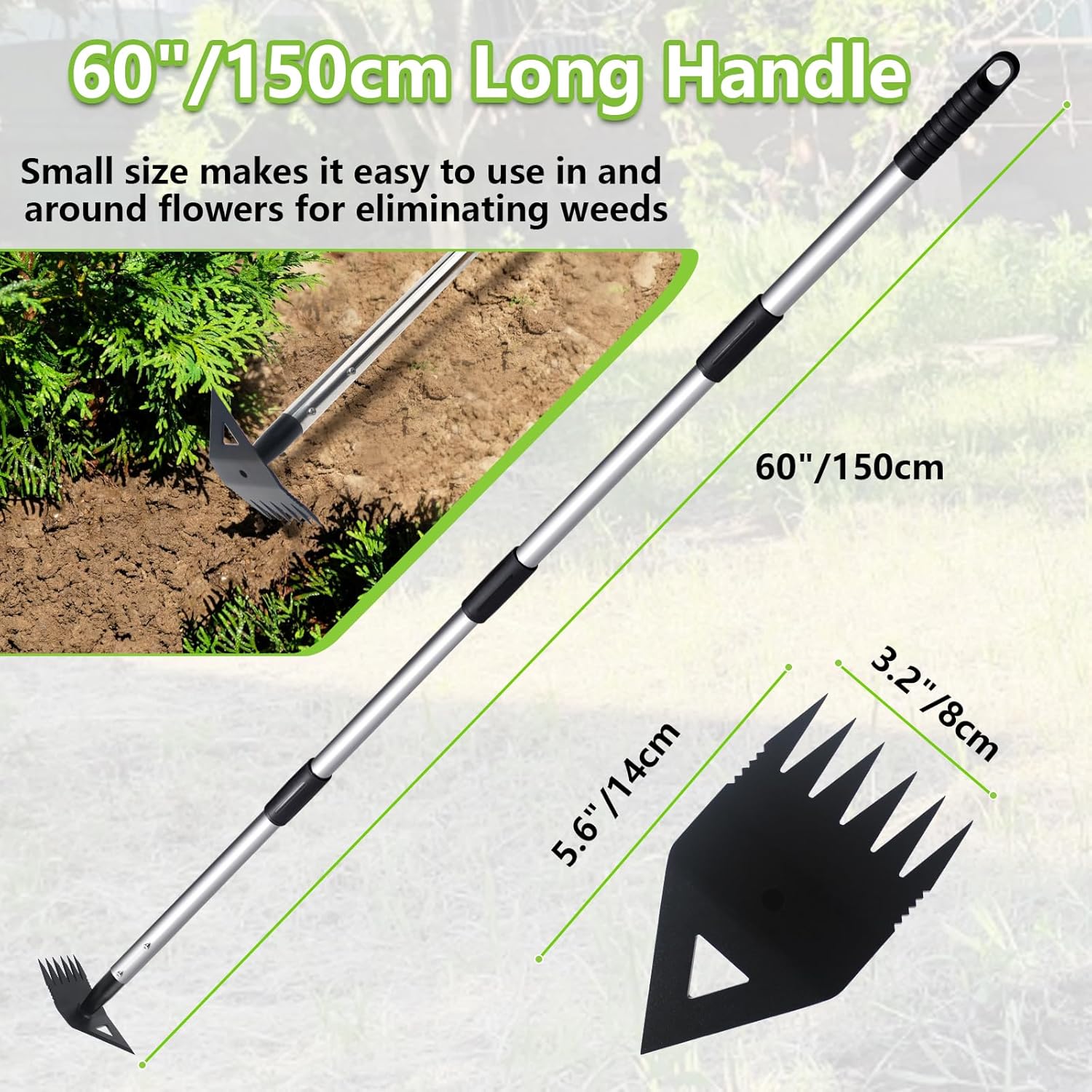 Detalle de PIMEKOY 2-in-1 Weed Puller & Weed Remover Tool with Long Handle